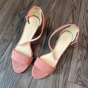 Mauve Suede Nine West Sandal Heels Sz 9 3.5inch Heel
